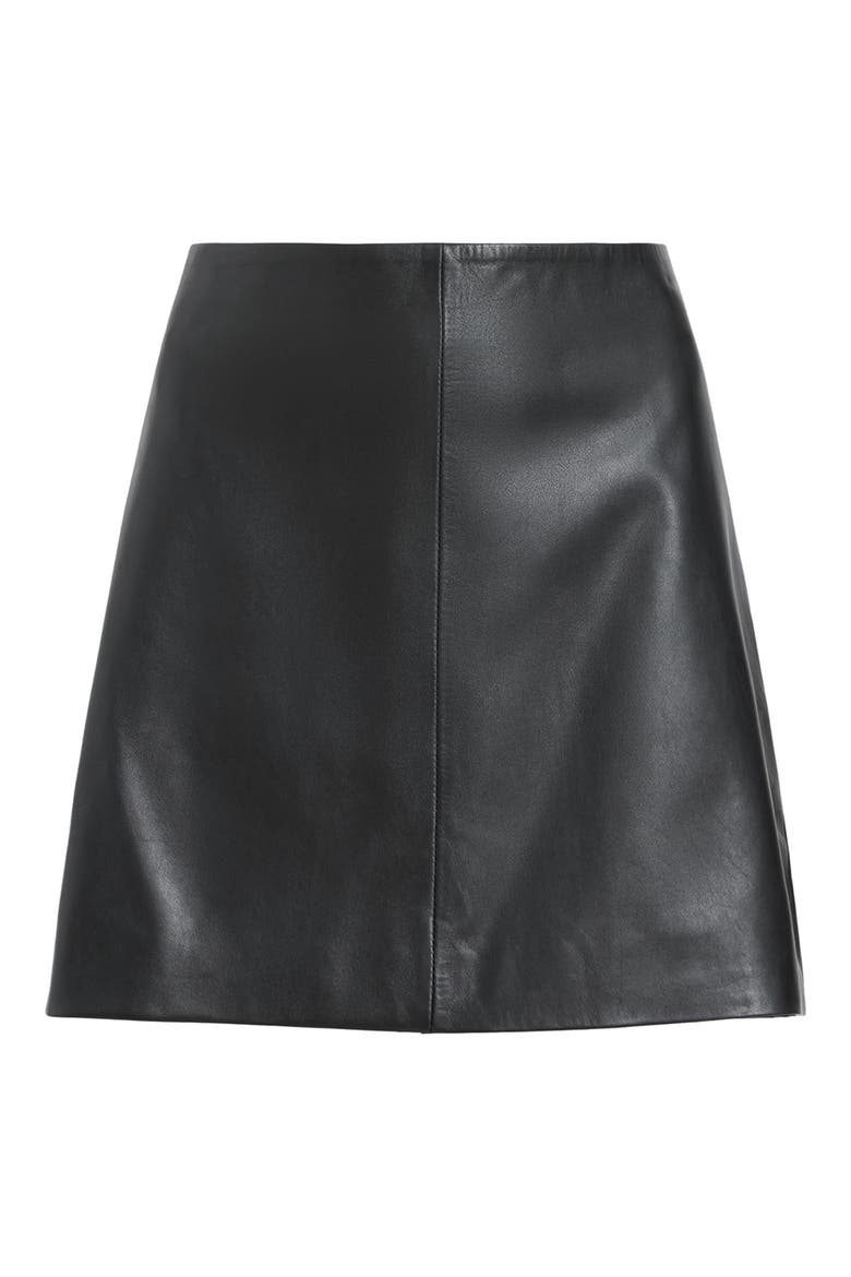 Renai Leather Miniskirt, Alternate, color, BLACK