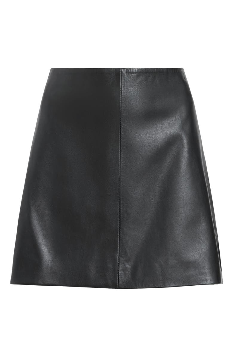 AllSaints Renai Leather Miniskirt, Alternate, color, Black