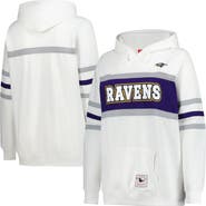 Mitchell & Ness Women's Mitchell & Ness White Baltimore Ravens Plus Size Head Coach Throwback Pullover Hoodie