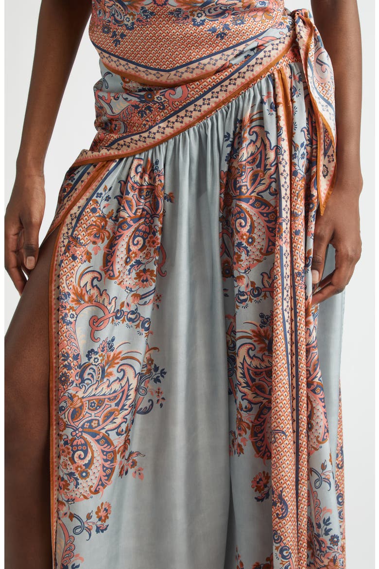 Aster Paisley Scarf Tie Silk Maxi Skirt (Women) | Nordstrom