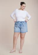 ELOQUII Drawstring Relaxed Denim Short