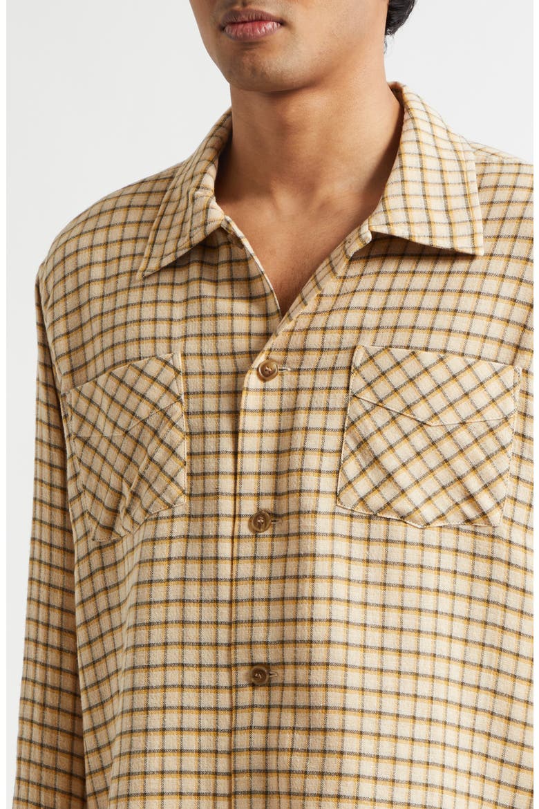Club Check Cotton Blend Overshirt, Alternate, color, YELLOW CHECK