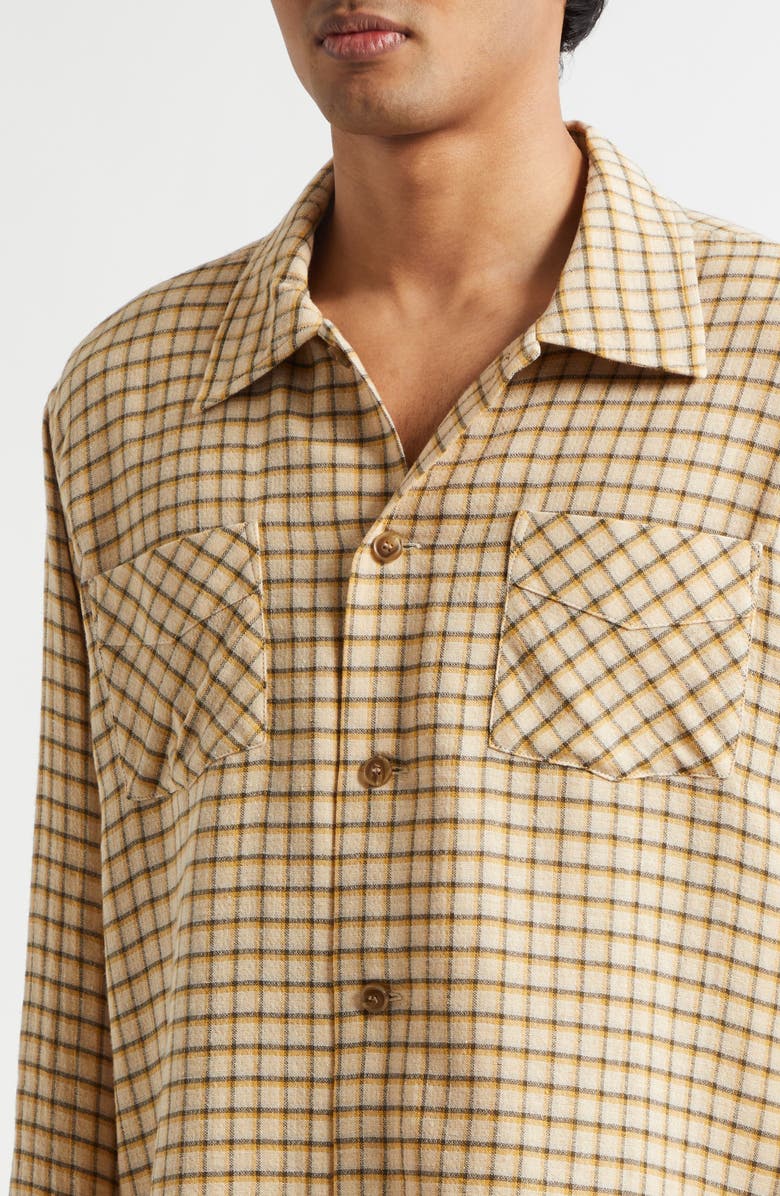STOCKHOLM SURFBOARD CLUB Club Check Cotton Blend Overshirt, Alternate, color, Yellow Check