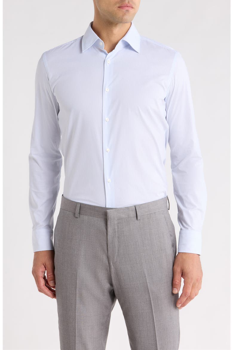 Hank Kent Slim Fit Stretch Performance Dress Shirt, Main, color, LIGHT/ PASTEL BLUE