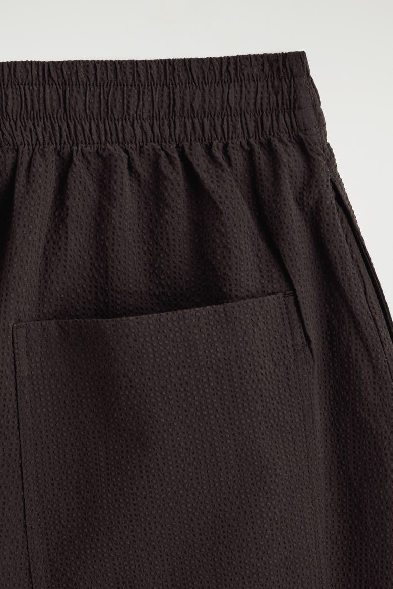 Seersucker Culottes, Alternate, color, BROWN