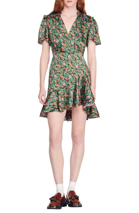 Marta Floral Print Ruffle Minidress