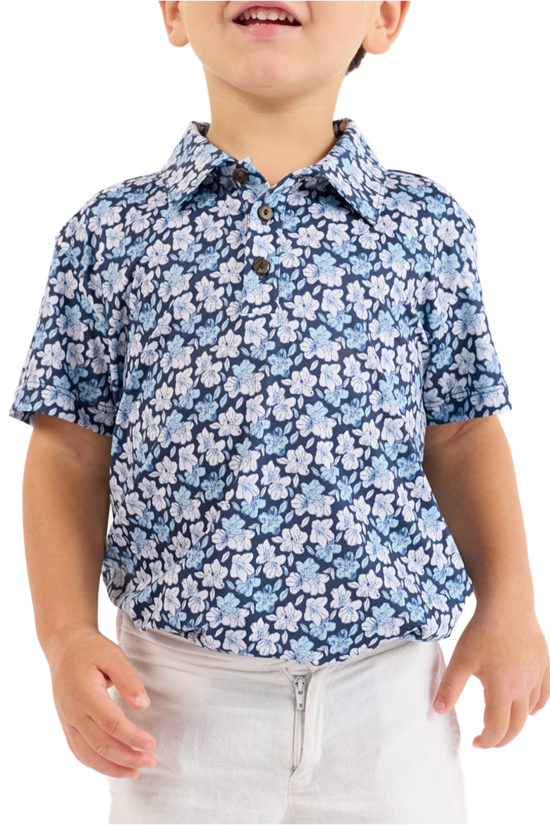 The Azaleas - Navy Boys Golf Polo, Alternate, color, Navy