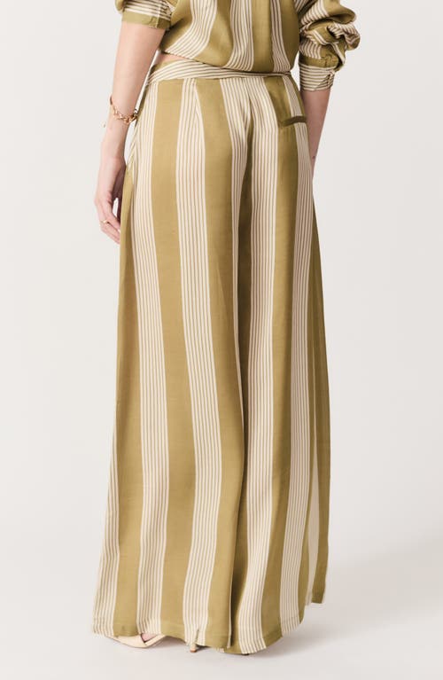 DELUC DELUC MILO STRIPE WIDE LEG SATIN PANTS