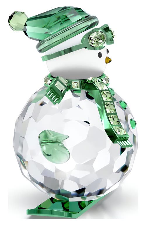 Swarovski Dulcis Holiday Cheers Snowman Ornament In Green