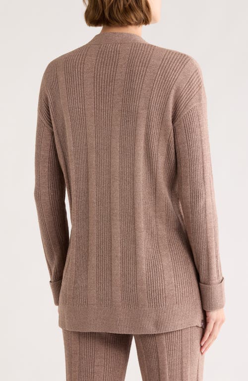 Barefoot Dreams ® Cozychic Ultra Lite® Variegated Rib Open Cardigan In Brown