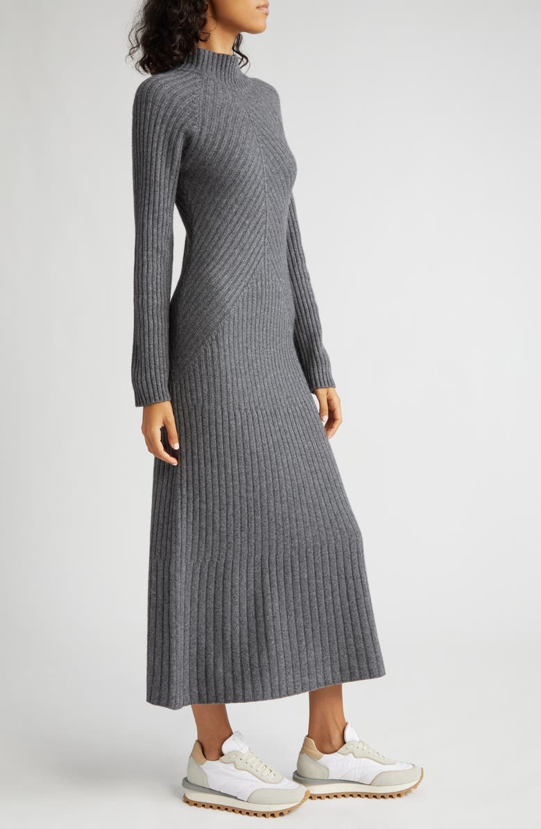 Eleventy Mock Neck Long Sleeve Rib Sweater Dress, Alternate, color,