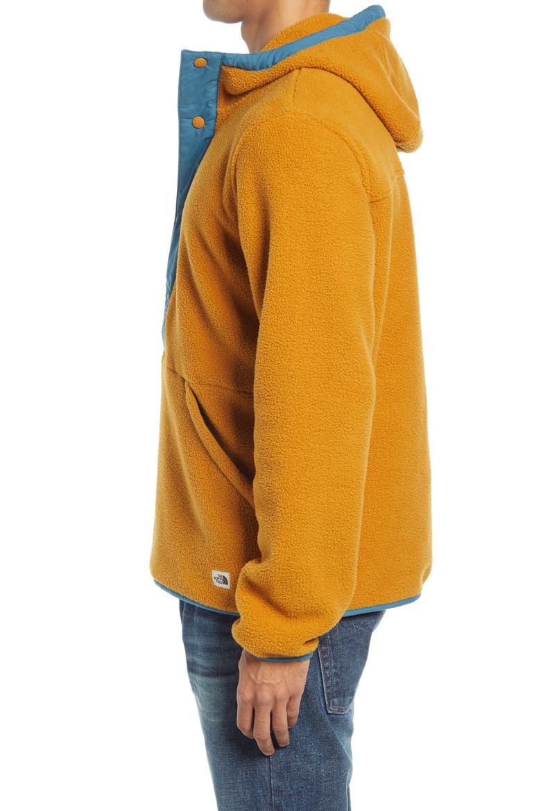 Carbondale Snap-Neck Hoodie, Alternate, color, TIMBER TAN/ MALLARD BLUE