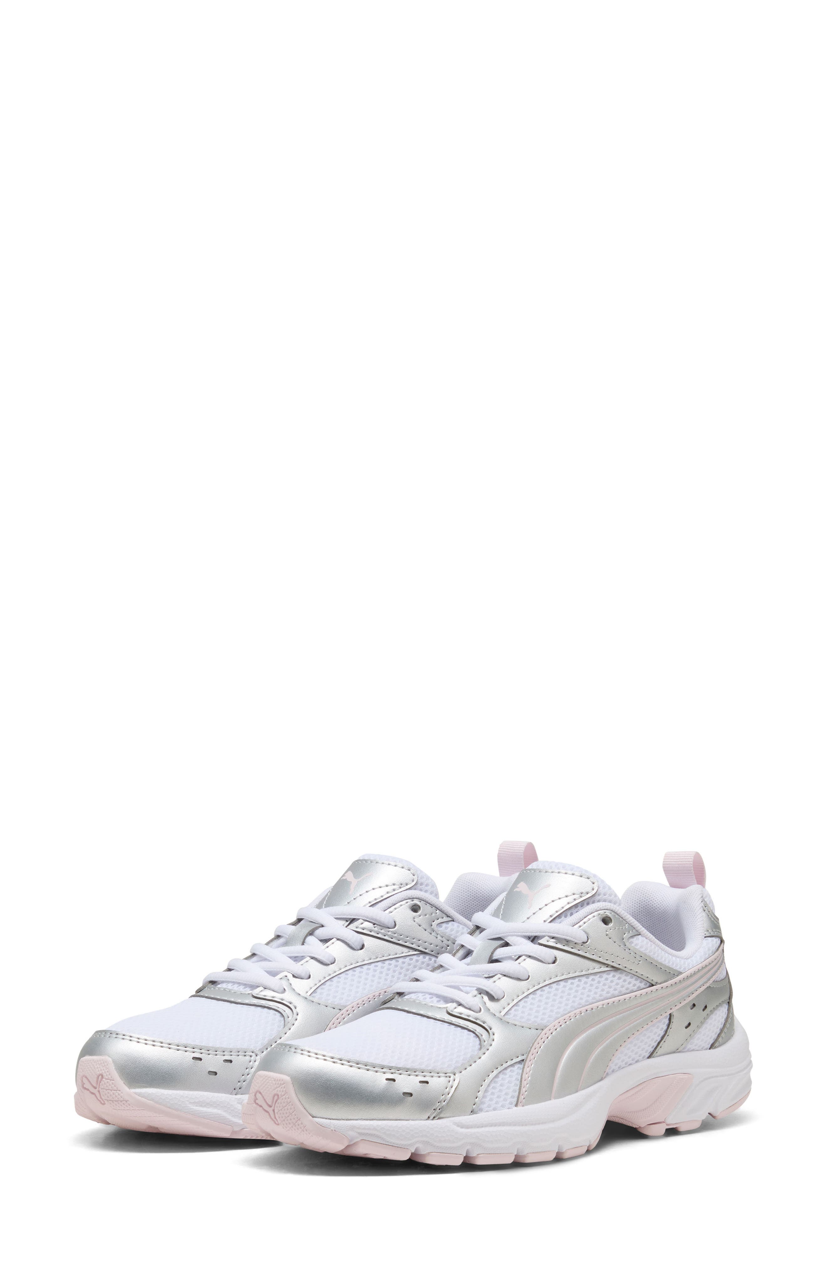 Milenio Tech LT Sneaker, Alternate, color, PUMA WHITE/ PUMA SILVER/ PINK