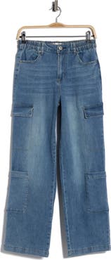 Madden Girl Cargo Pocket Wide Leg Jeans