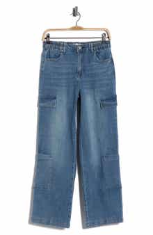 Madden Girl Cargo Pocket Wide Leg Jeans