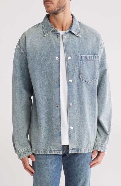 Nonstretch Cotton Denim Shirt Jacket