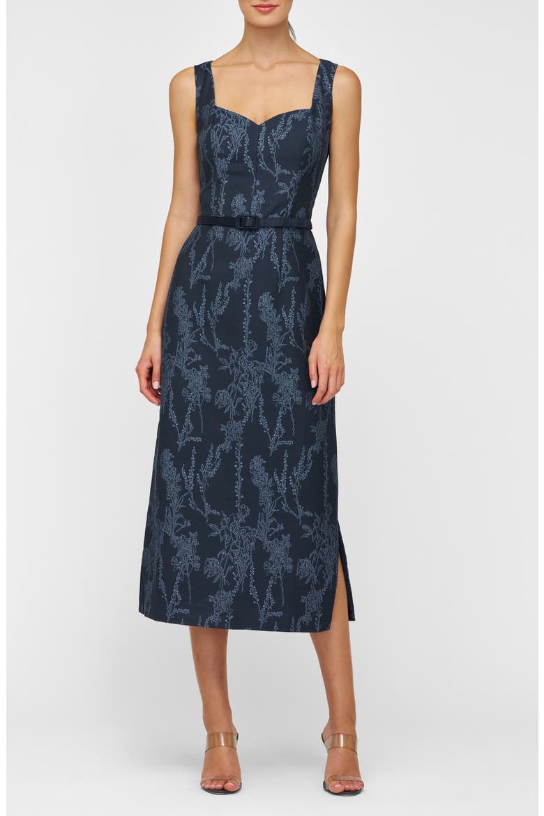 Drew Beaded Embroidery Cocktail Dress, Main, color, DARK MIDNIGHT/ STONE BLUE