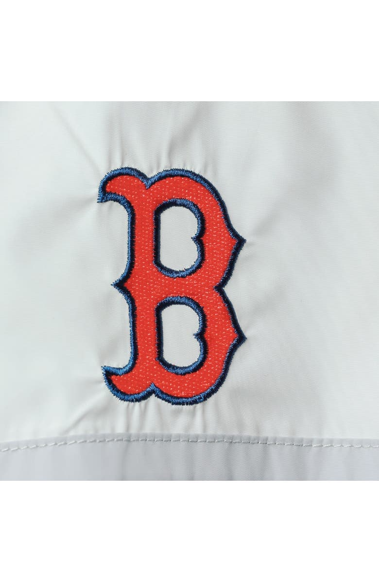 THE WILD COLLECTIVE Women's The Wild Collective Navy Boston Red Sox Colorblock Track Raglan Full-Zip Jacket, Alternate, color, Light Blue