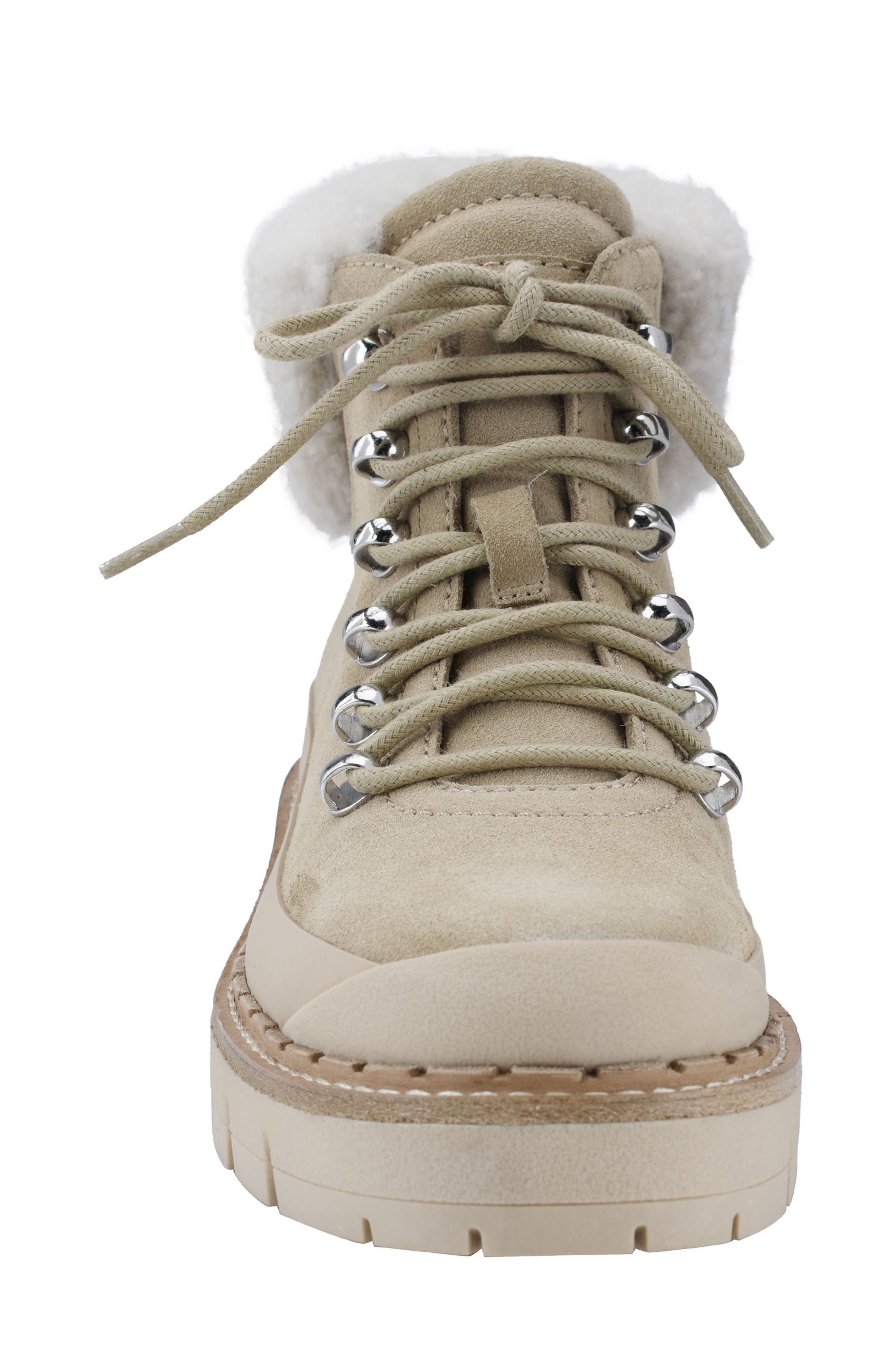 Cade Genuine Shearling Cuff Lace-Up Boot, Alternate, color, LIGHT NATURAL