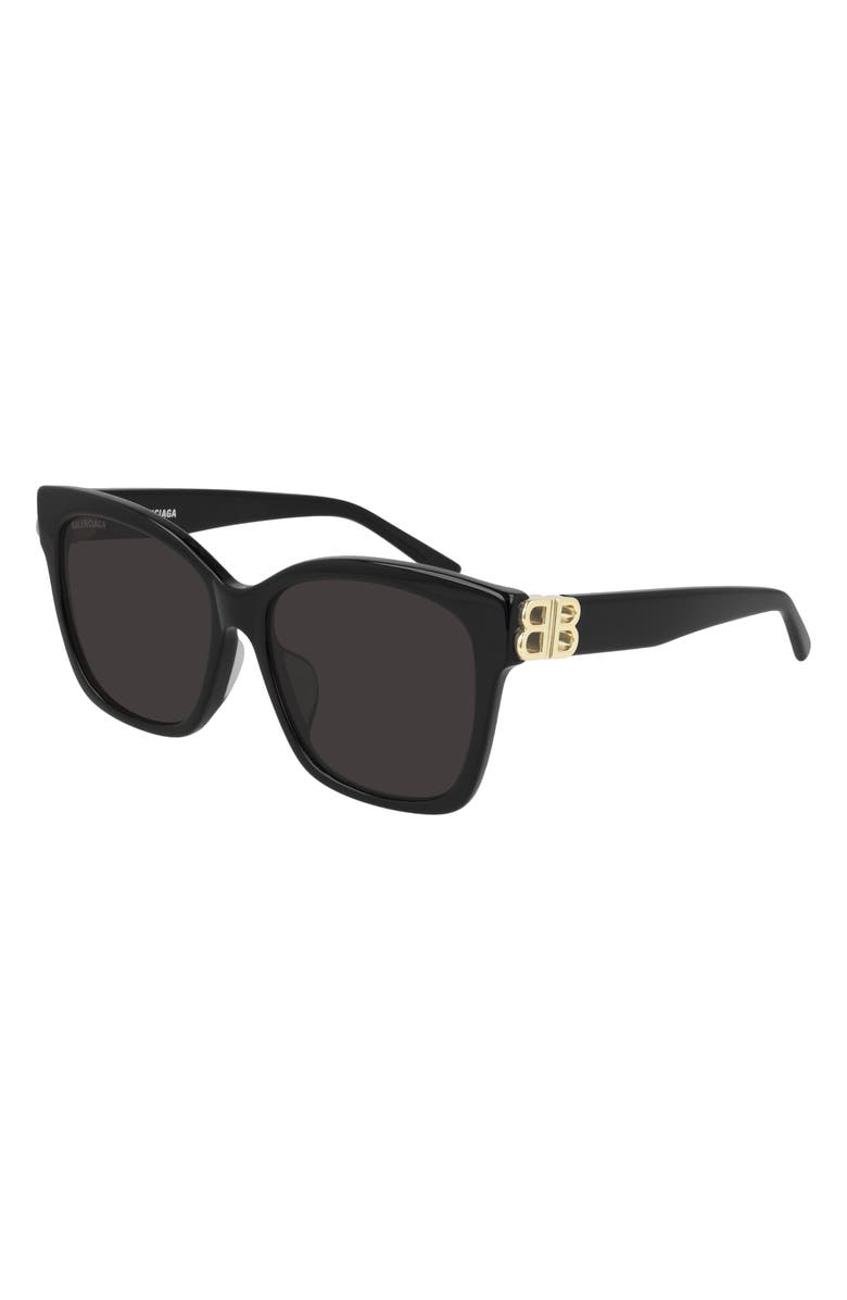 Balenciaga 57mm Square Sunglasses, Main, color, 