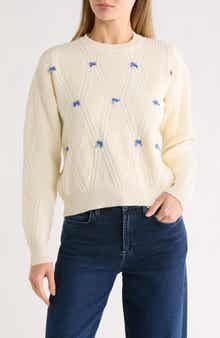 Nanette Lepore 3D Bow Pointelle Sweater