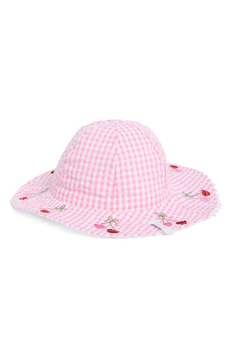 Heart Cherry Gingham Sun Hat (Baby)