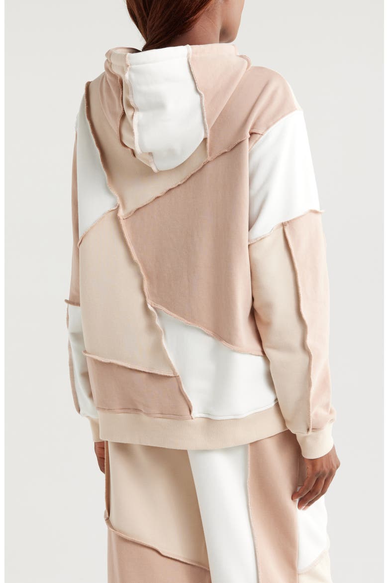 Raini Piecework Hoodie, Alternate, color, SAND MULTI