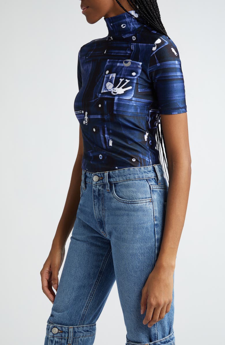 Coperni X-Ray Mock Neck Knit Top, Alternate, color, 