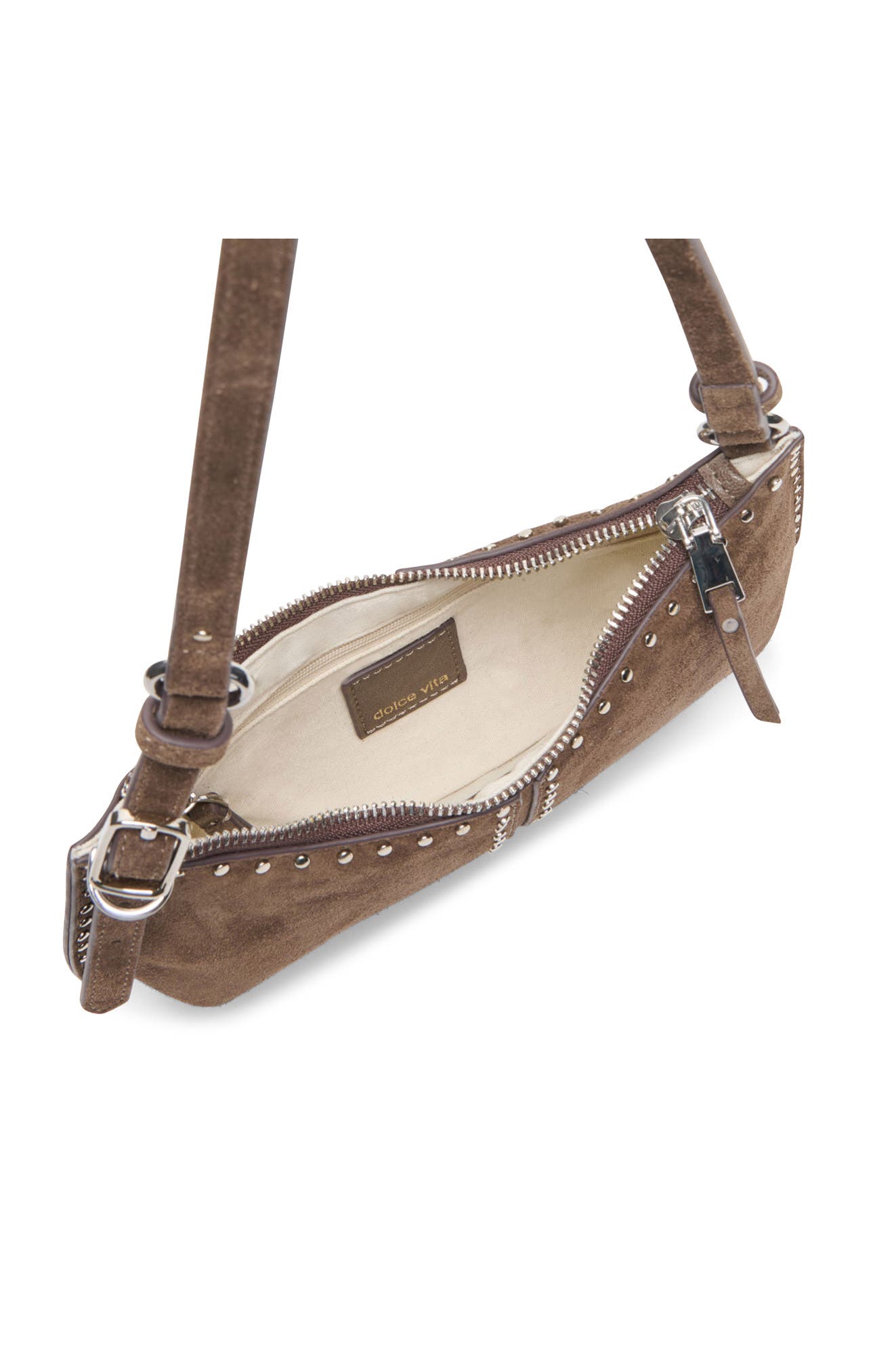Axelle Faux Leather Baguette Bag, Alternate, color, DARK TAUPE