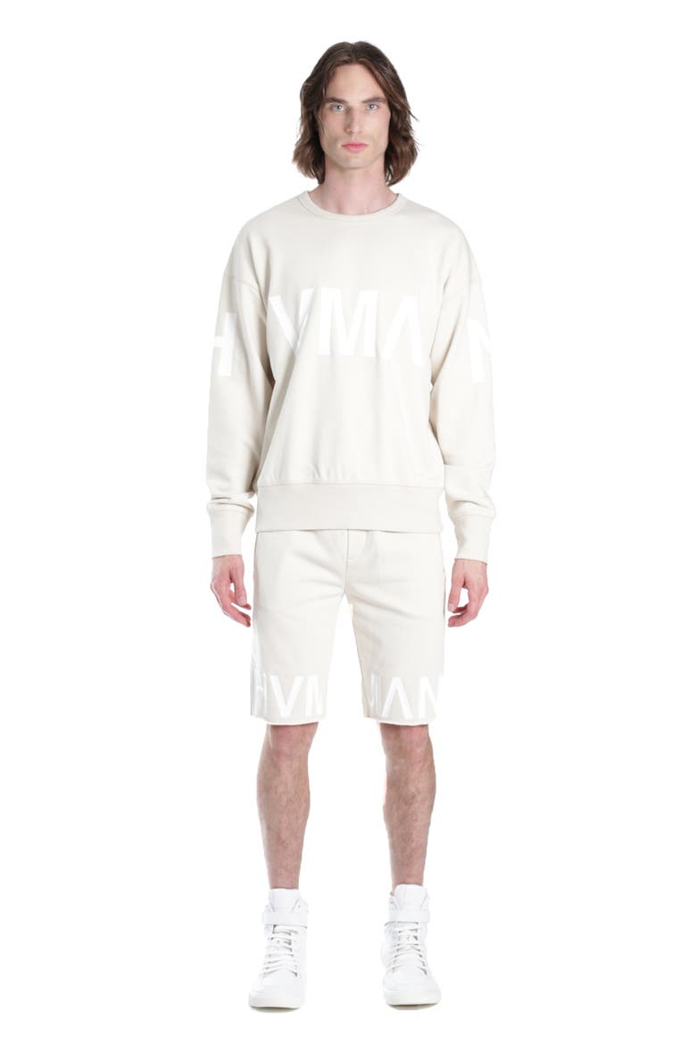Logo French Terry Sweat Shorts, Alternate, color, CREAM