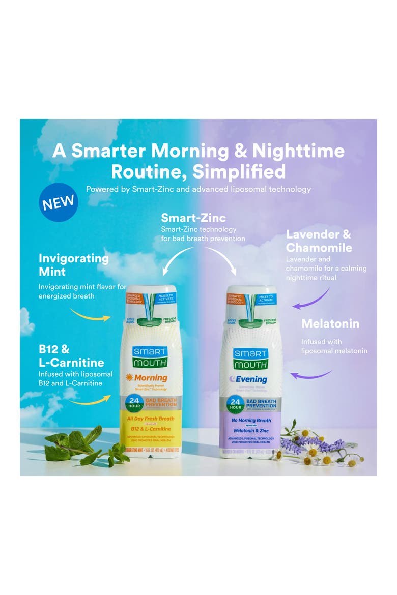 Advanced Liposomal Morning Evening Mouthwash Bundle Alcohol Free 16 fl oz Each, Alternate, color, Mint and Lavender