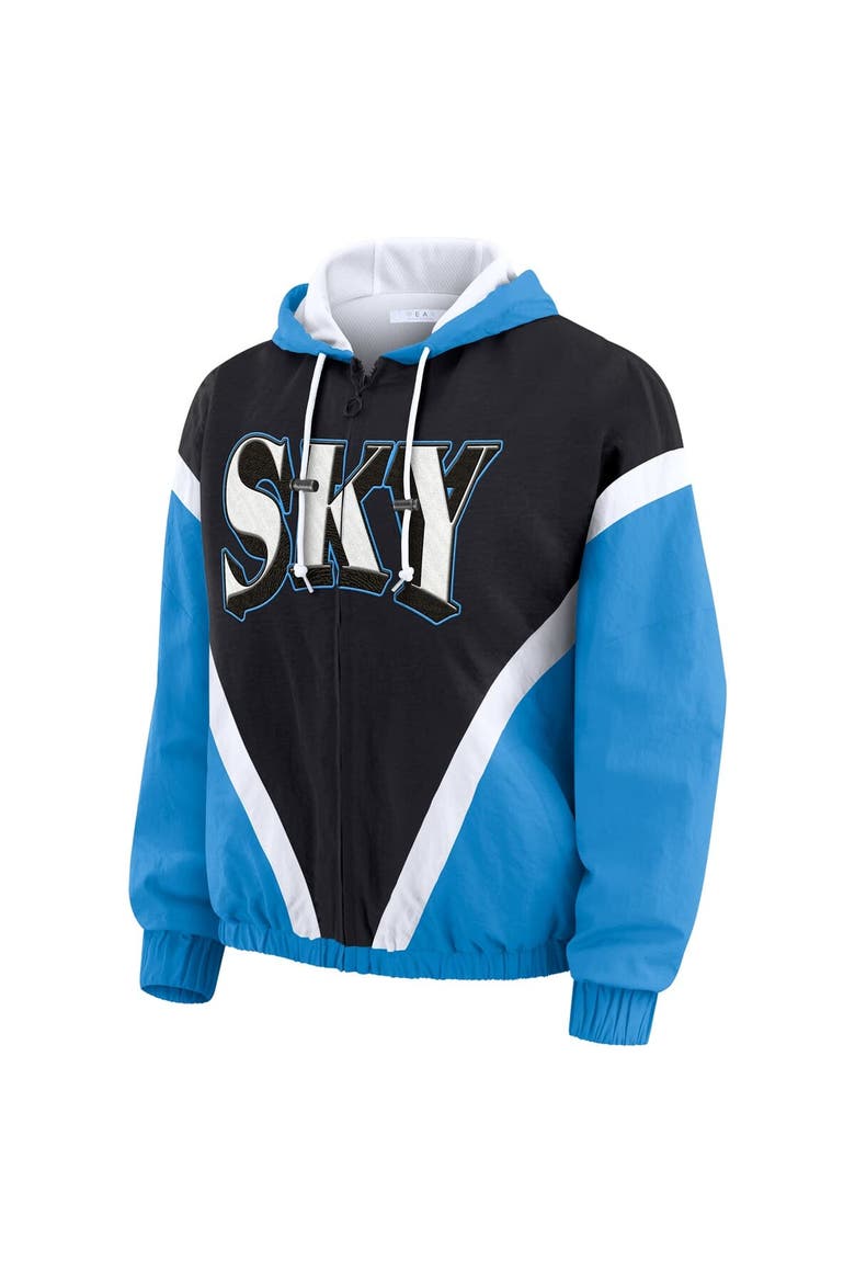 Women's WEAR by Erin Andrews Blue/Black Chicago Sky Colorblock Full-Zip Hoodie Windbreaker Jacket, Alternate, color, Blue