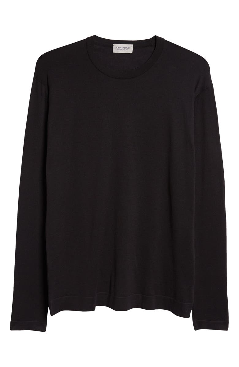John Smedley Weatherby Cotton Sweater, Alternate, color, Black