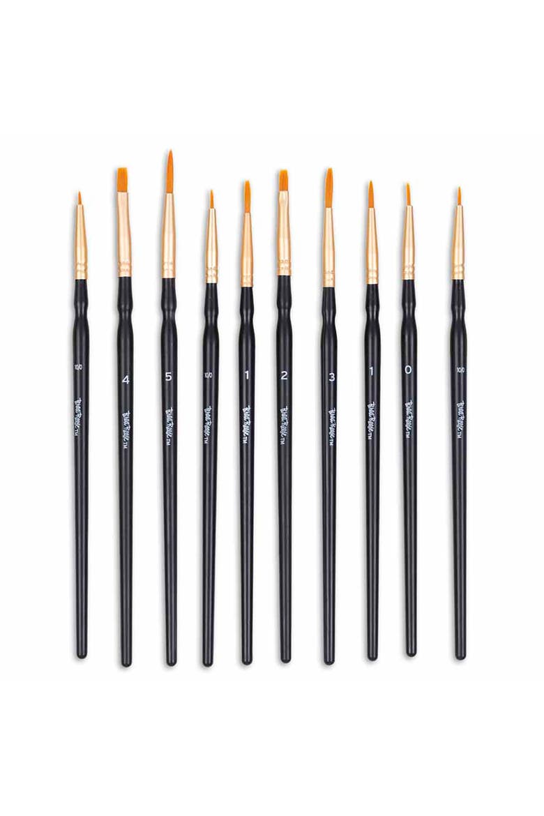 Brush Set Detailed Pack 10Pc Gold Taklon Bristles, Alternate, color, Gold