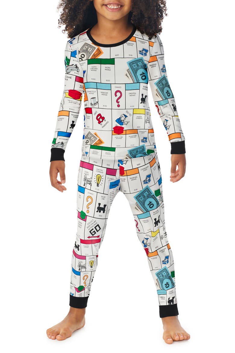 Kids' Monopoly Long Sleeve Two-Piece Pajamas, Alternate, color, MONOPOLY GAMEBOARD