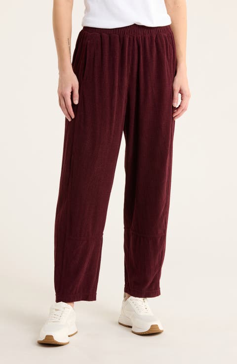 Barrel Leg Corduroy Pants
