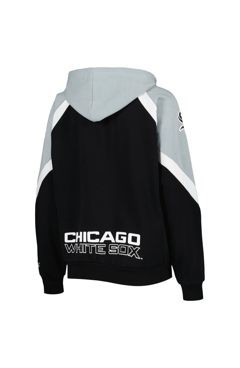 STARTER Women's Starter Black/Silver Chicago White Sox Hail Mary Full-Zip Hoodie, Alternate, color, Black