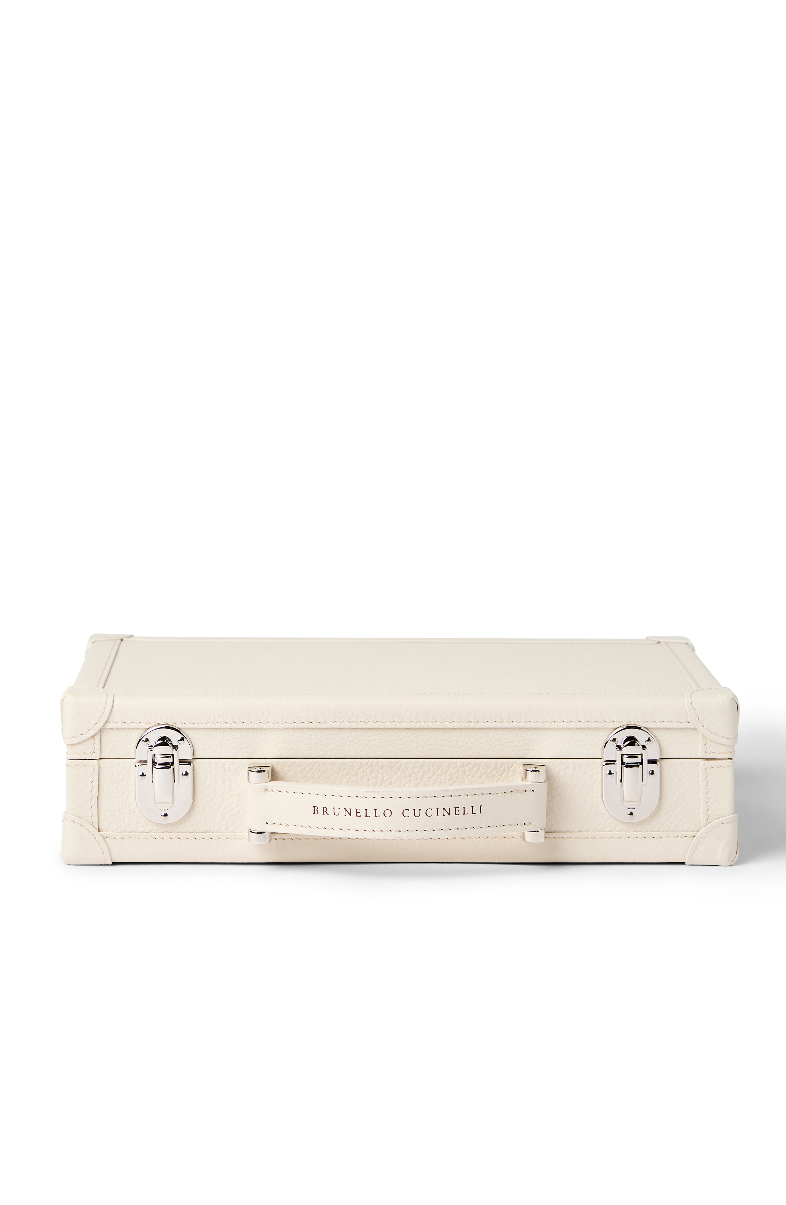 Brunello Cucinelli Calfskin glasses organizer, Main, color, Light Grey