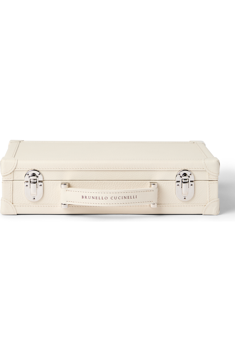 Brunello Cucinelli Calfskin glasses organizer, Main, color, Light Grey