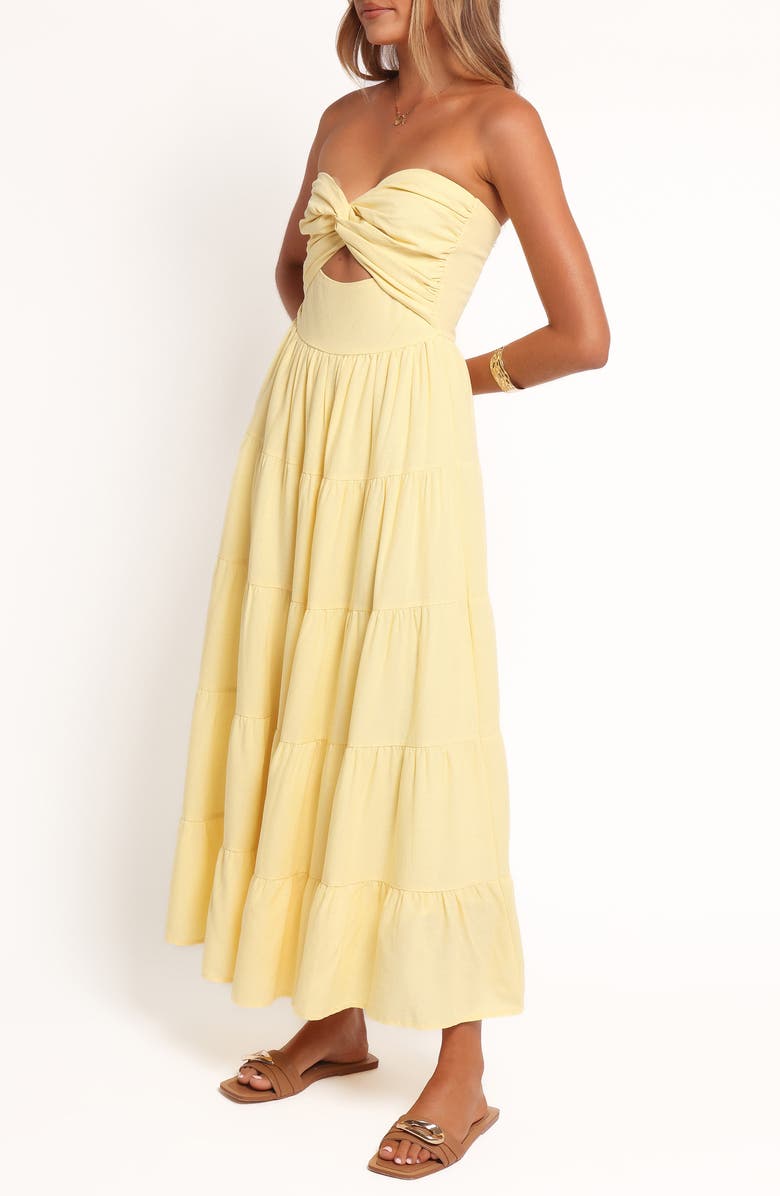 Petal & Pup Sitara Tiered Strapless Maxi Dress, Alternate, color, Yellow