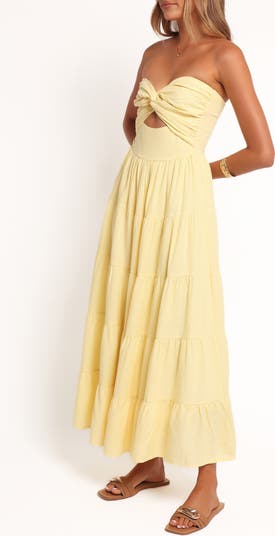 Sitara Tiered Strapless Maxi Dress