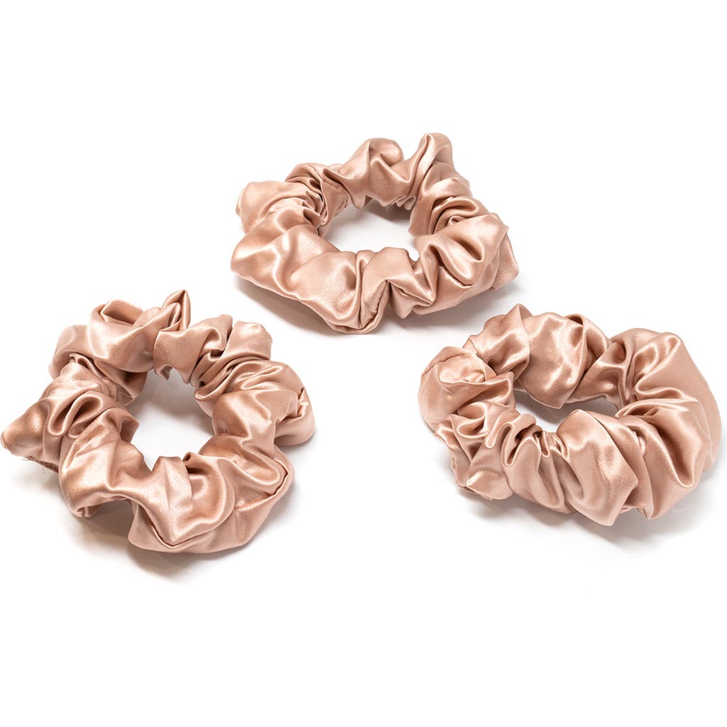 BLISSY 3-Pack Silk Scrunchies in Rose Gold  product