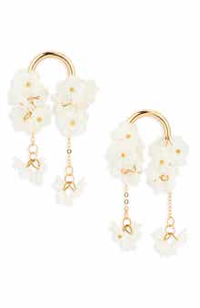 NATASHA Beaded Flower Drop Earrings