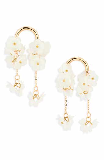 NATASHA Beaded Flower Drop Earrings