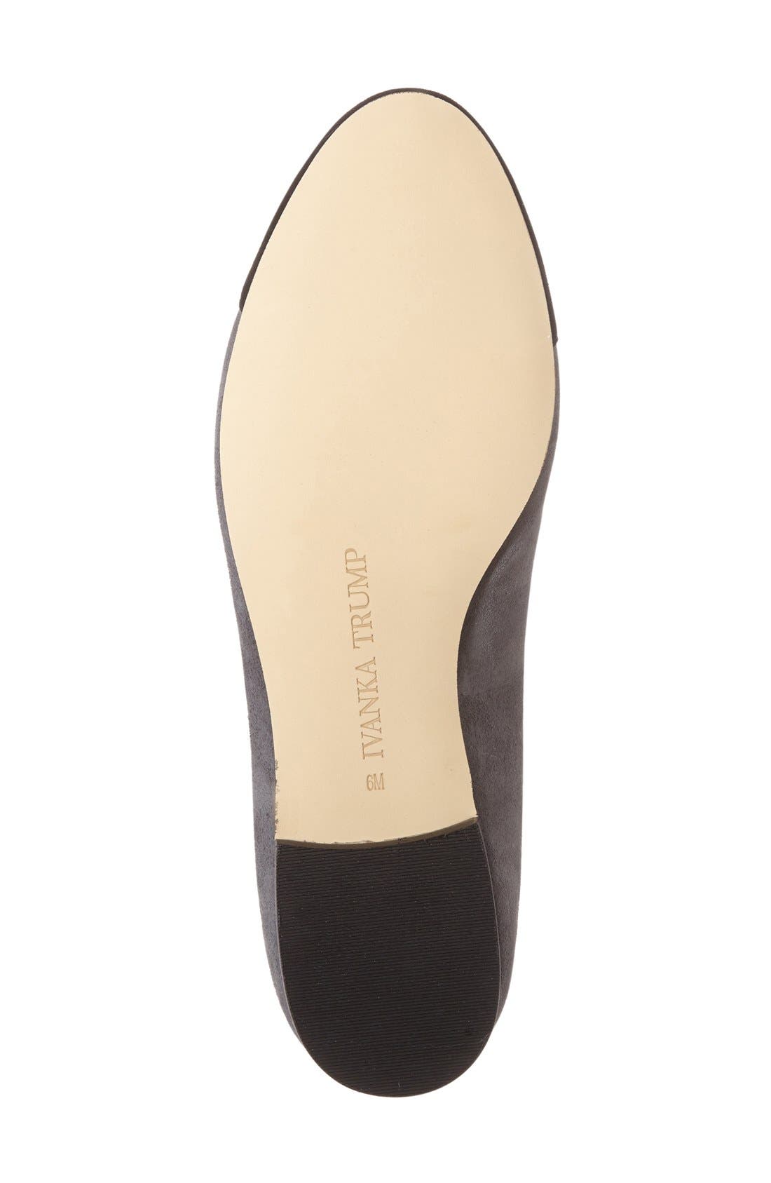'Jocelyn' Cap Toe Flat, Alternate, color, NEW DEEP GREY/ BLACK SUEDE