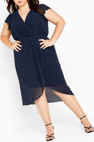 City Chic Faux Wrap Sheath Dress