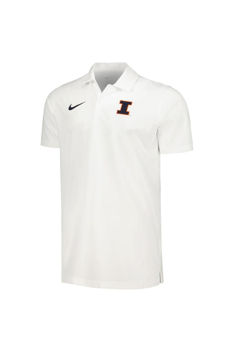 Men's Nike White Illinois Fighting Illini Sideline Polo, Alternate, color, White