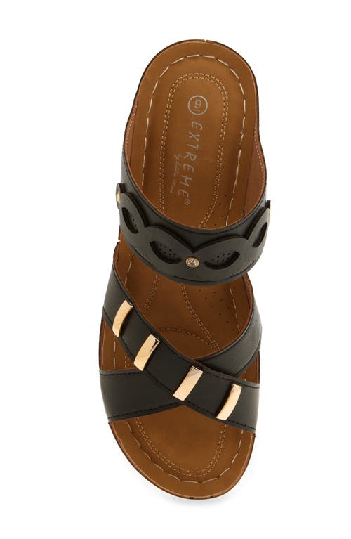 Extreme By Eddie Marc Buckle Wedge Slide Sandal