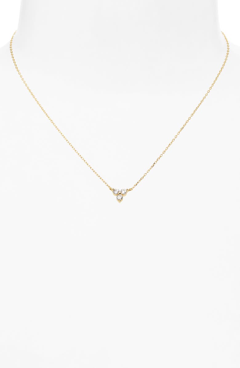 ARGENTO VIVO Triple Cubic Zirconia Pendant Necklace, Alternate, color, Gold