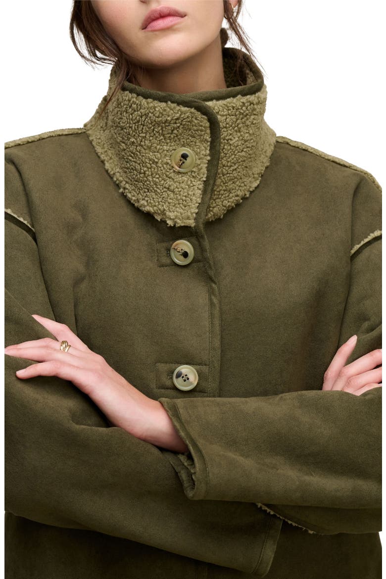 Shona Reversible Faux Shearling Jacket, Alternate, color, THICKT GRN